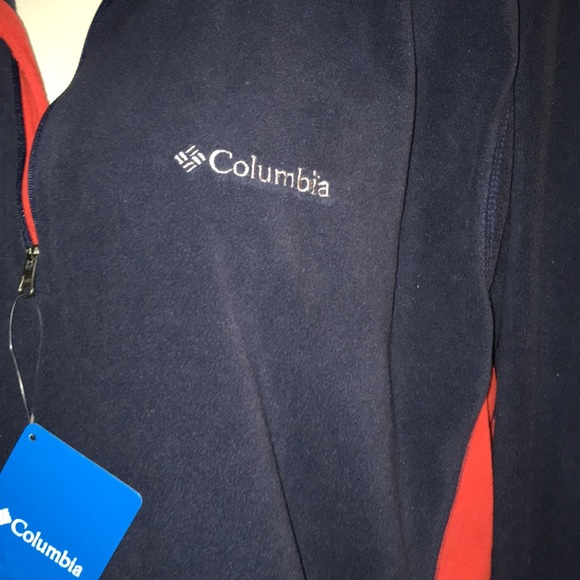 🏈🏈NWT Size 2X Blue/Red ZIP up Fleece Columbia - Picture 2 of 5